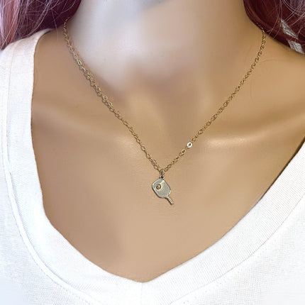 Pickleball Charm Necklace - 14k Gold Filled Jewelry - Handmade Necklace