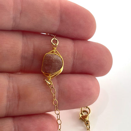 Raw Pink Tourmaline Bracelet