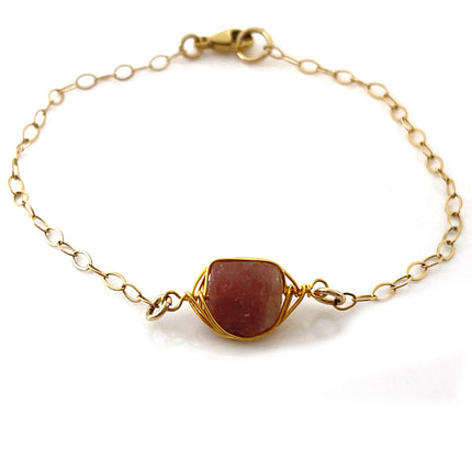 Raw Pink Tourmaline Bracelet