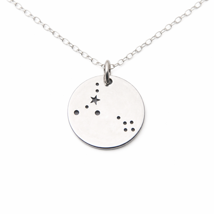 Pisces Zodiac Necklace – Sterling Silver Constellation Pendant on 18” Chain, Astrology Jewelry Gift