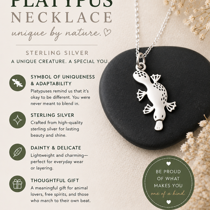 Platypus Charm - Sterling Silver Necklace - Gift for Her