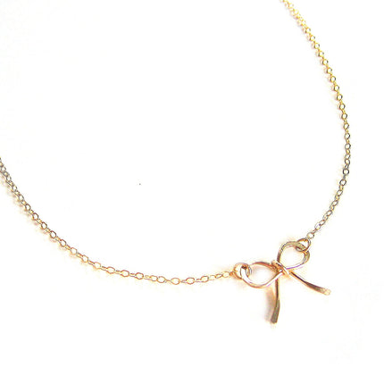 Thank You For Helping Me Tie The Knot - Gold Bow Necklace - Bridesmaid Necklace