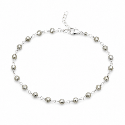 Silver Pyrite Wire Wrapped Bracelet
