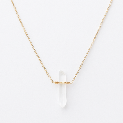 Single Quartz Crystal Necklace – Gold Filled, Wire Wrapped, Choose Your Length, Made to Order