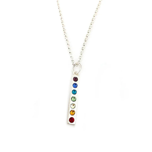 Rainbow Pride 925 Sterling Silver Charm Necklace