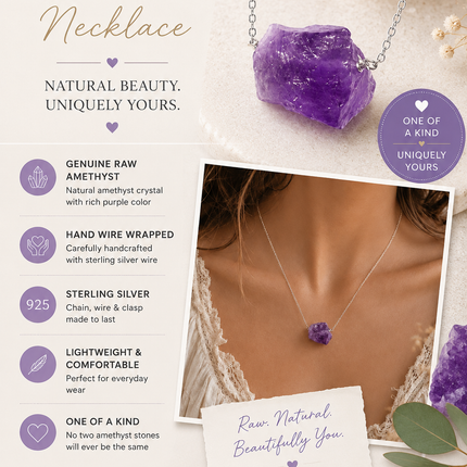 OOAK Raw Amethyst Necklace