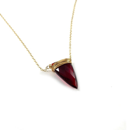 Red Quartz Wire Wrapped Necklace
