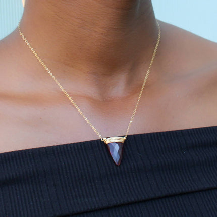 Red Quartz Wire Wrapped Necklace