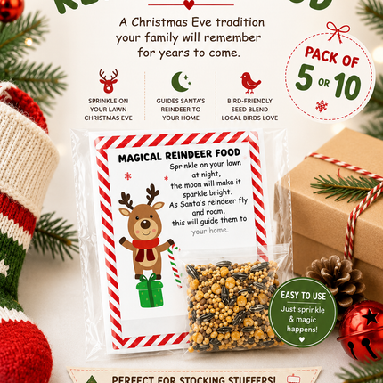 Magical Reindeer Food | Christmas Stocking Stuffer | Pack of 5 or 10