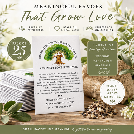 Family Reunion Seed Packet Favors – Set of 25