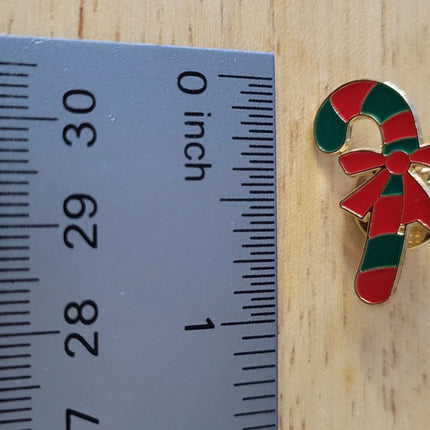 Candy Cane Enamel Pin – Christmas Holiday Santa Accessory