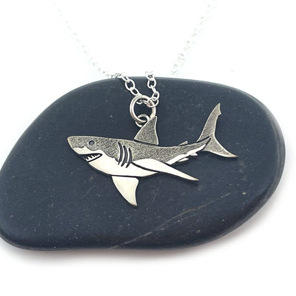 Great White Shark Sterling Silver Necklace