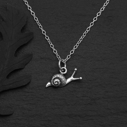 Tiny Sterling Silver Snail Necklace – Handmade Slow Living Jewelry