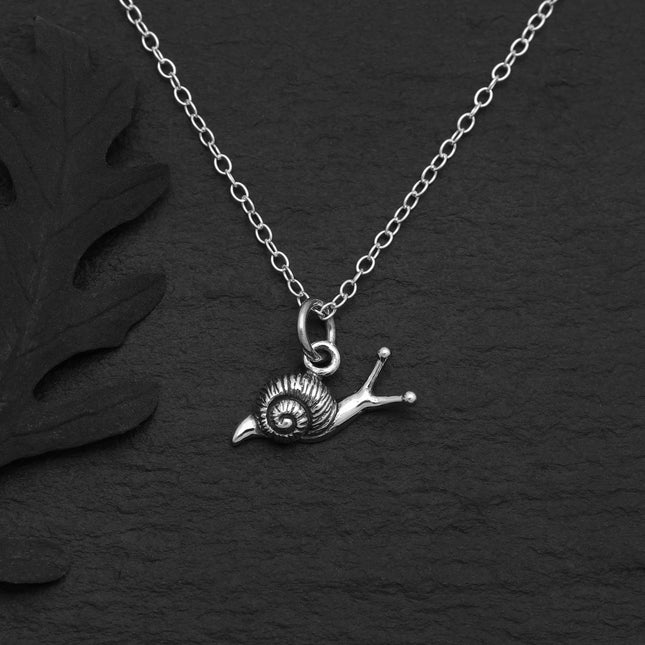 Tiny Sterling Silver Snail Necklace – Handmade Slow Living Jewelry