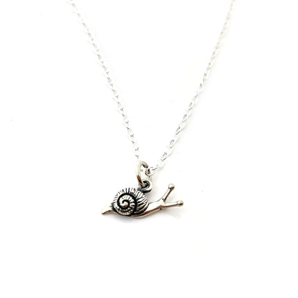 Tiny Sterling Silver Snail Necklace – Handmade Slow Living Jewelry