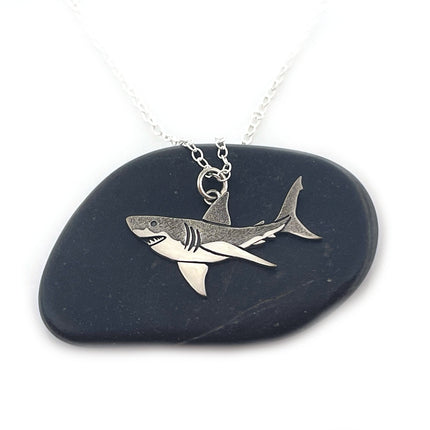 Great White Shark Sterling Silver Necklace