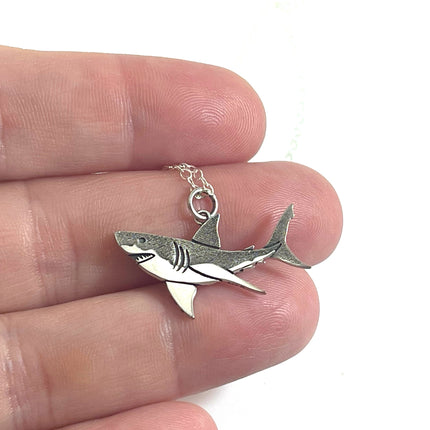 Great White Shark Sterling Silver Necklace