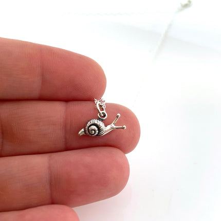 Tiny Sterling Silver Snail Necklace – Handmade Slow Living Jewelry