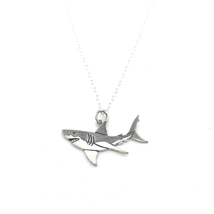 Great White Shark Sterling Silver Necklace