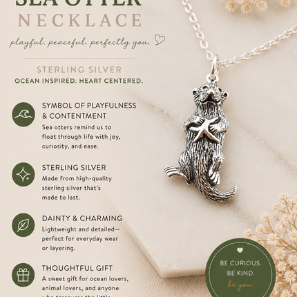 Sterling Silver Sea Otter Necklace | 18" Chain