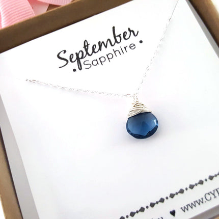 September Birthstone - Sterling Silver Necklace