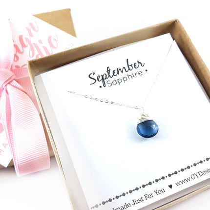 September Birthstone - Sterling Silver Necklace