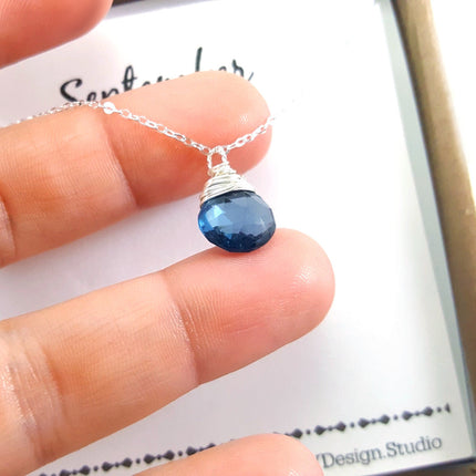 September Birthstone - Sterling Silver Necklace