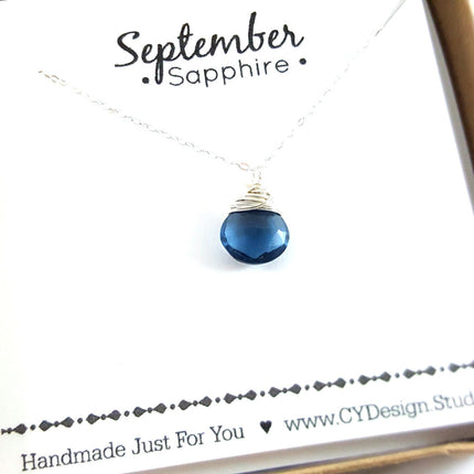 September Birthstone - Sterling Silver Necklace
