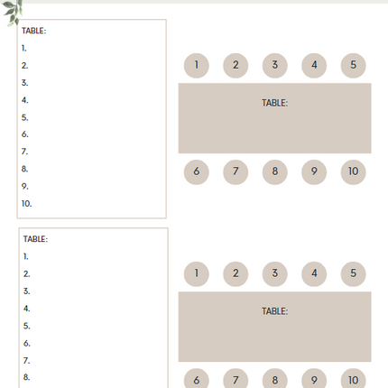 80 Page Wedding Seating Chart Template – Editable Canva Planner