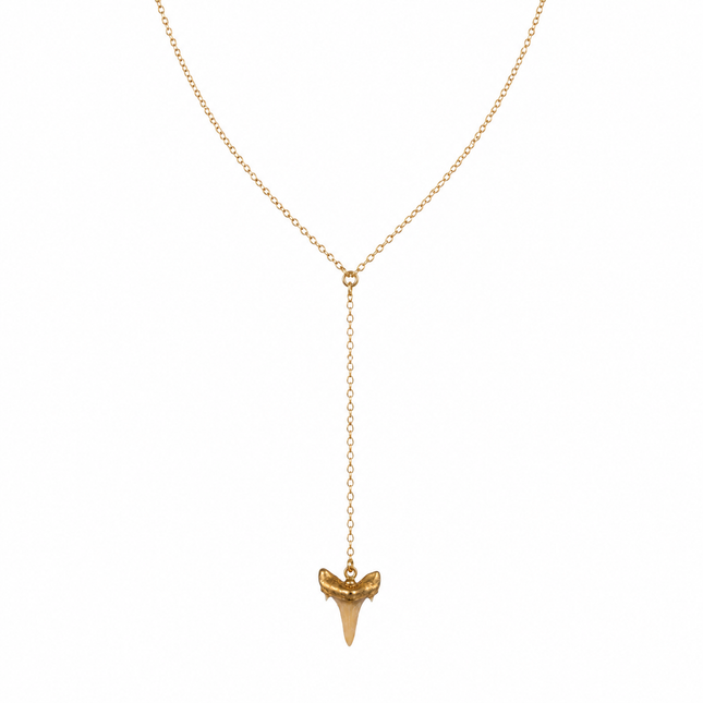 Gold Filled Shark Tooth Y Necklace
