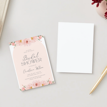 Editable Bridal Shower Invitation - Blush Floral Bridal Invite