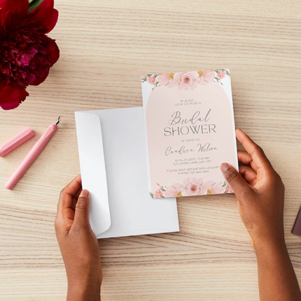 Editable Bridal Shower Invitation - Blush Floral Bridal Invite
