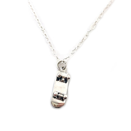 Skateboard Charm Sterling Silver Necklace