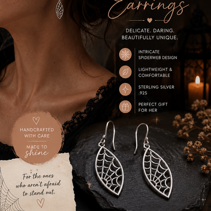 Sterling Silver Spiderweb Earrings