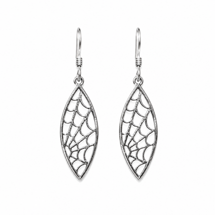 Sterling Silver Spiderweb Earrings