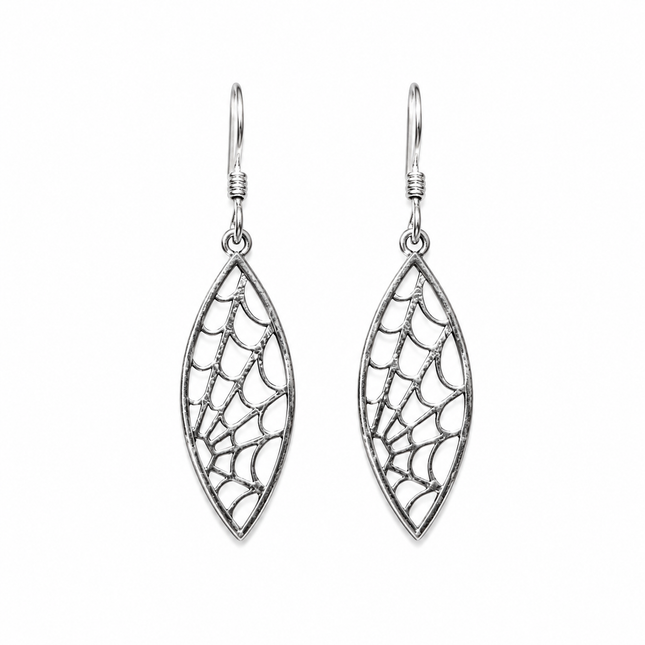 Sterling Silver Spiderweb Earrings