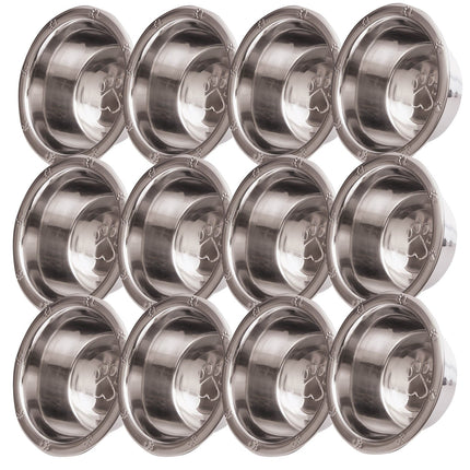 Jeffers Stainless Steel Embossed Wide-Lip Food & Water Pet Bowls