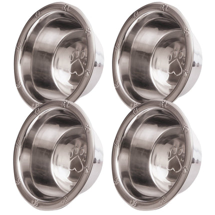 Jeffers Stainless Steel Embossed Wide-Lip Food & Water Pet Bowls