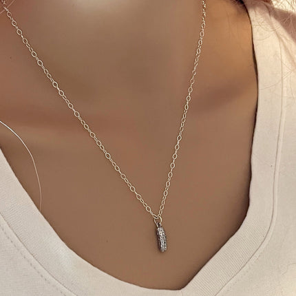 Pickle Charm Necklace - Sterling Silver Jewelry - Handmade Jewelry - Gift for Her