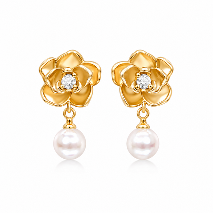Limited Edition Floral Pearl Drop Earrings