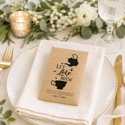 Let Love Brew Tea Favors (25 Pack)