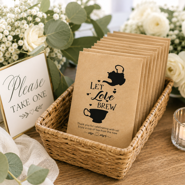 Let Love Brew Tea Favors (25 Pack)