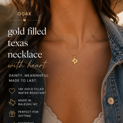 Texas State 14k Gold Filled Necklace