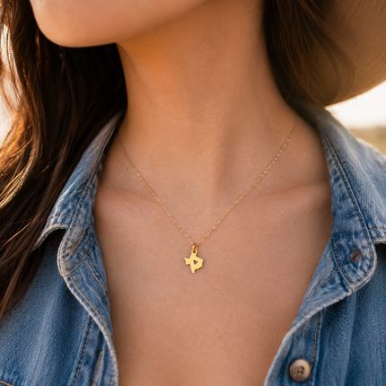 Texas State 14k Gold Filled Necklace