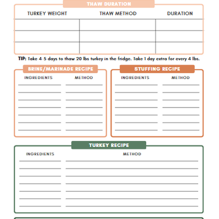 Thanksgiving Planner Printable - 65 Page Canva Template