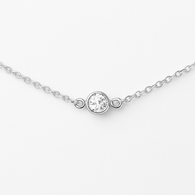 Tiny Diamond Alternative Choker, Sterling Silver - As Seen on Poppa’s House