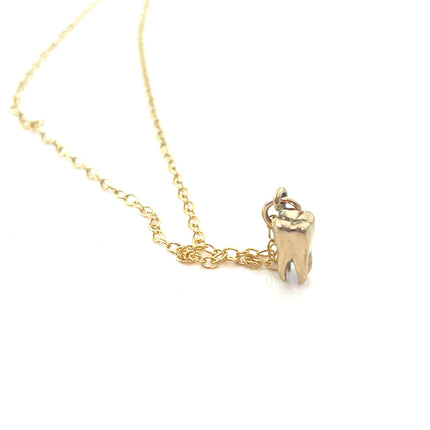Tiny Tooth Charm Necklace - 14k Gold Filled Jewelry - Handmade Necklace