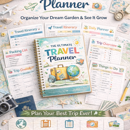 Ultimate Travel Planner | 33 Pages | Printable & Editable