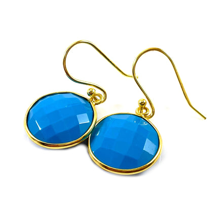 Vermeil Turquoise Faceted Drop Earrings