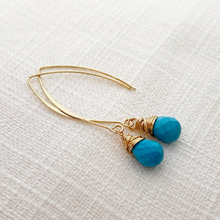 Turquoise Drop 14k Gold Filled Earrings